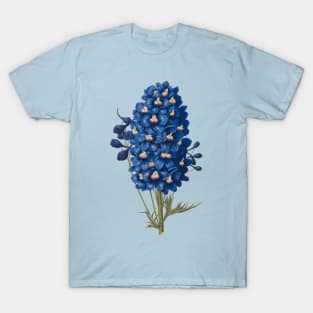 Delft  Blue Ephemera Delphinium Flower T-Shirt